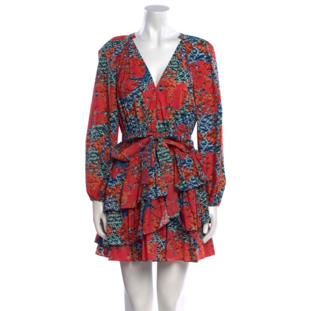 Ulla Johnson Floral Red and Blue Dress Size 0